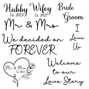 Wedding SVG Bundle, Wedding SVG, Mr. and Mrs. Svg, Married, Est. Svg, Marriage Svg