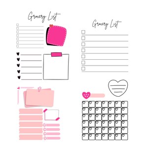Printable Grocery List, Meal Planning & Organization Bundle/Grocery List, Weekly Meal Planner, Monthly Meal Planner, To-Do List
