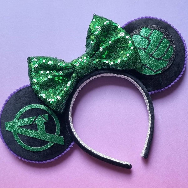 Hulk inspired - mouse ears headband