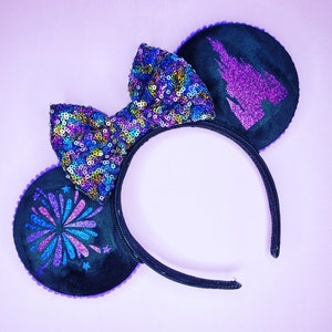 Castle & fireworks - mouse ears headband