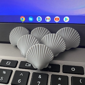 Gray Seashell Silicone Bead // Ocean Sea Shell Creature Beads // Clams