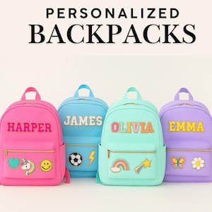 Sac à dos personnalisé pour fille, cadeau de retour à l'école pour la maternelle, sac à dos préscolaire avec nom, sac à dos personnalisé pour fille, sac pour garçon