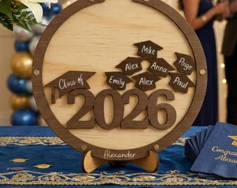 Graduation guest book alternative class of 2026 personalized wood keepsake custom high school graduation party decor wood signature sign