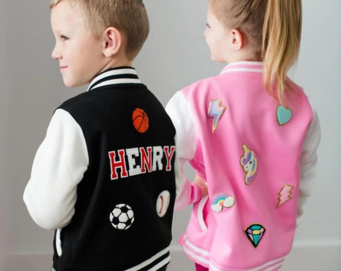 Kids Jacket Personalized bomber coat Custom Name Letterman jacket for Boy fall jacket for girl birthday present for toddler name jacket