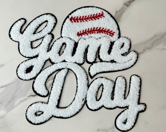 Baseball chenille patch iron on gameday baseball chenille patch large chenille baseball patch gameday chenille patch for baseball mom
