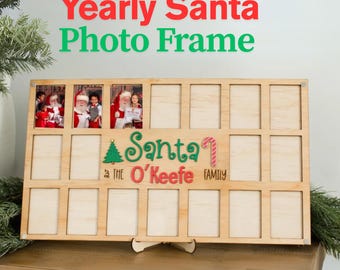 Santa frame Christmas Photo Frame for Santa Pictures Annual Santa Photo Frame Personalized Holiday Decor Holiday Memory Keepsake