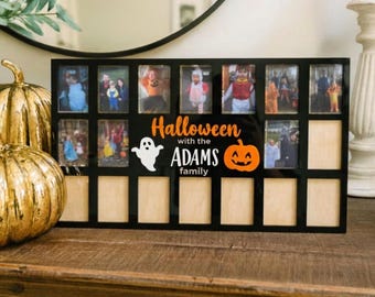 Halloween frame personalized trick or treat Photo display for fall Picture Frame custom autumn home Decor Holiday Memory Keepsake