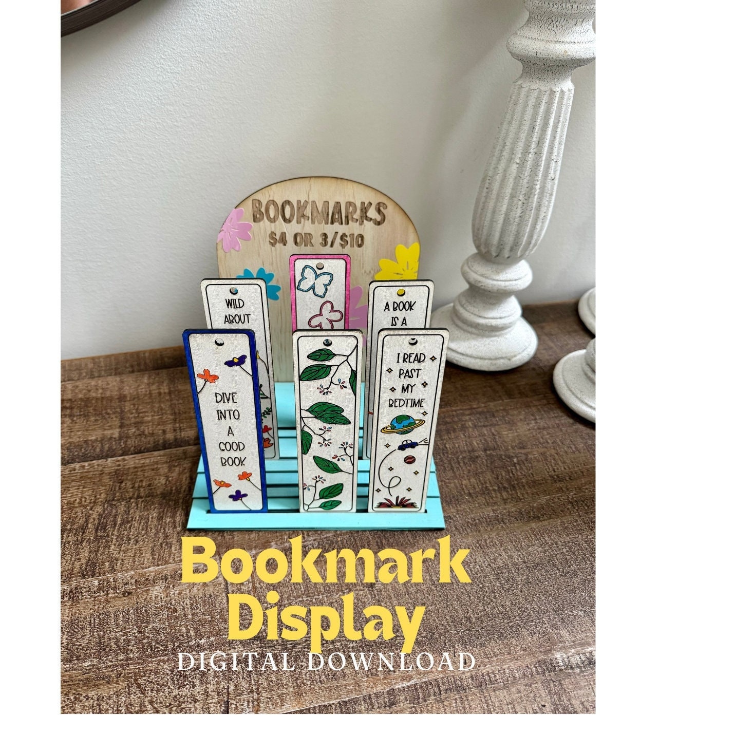 Bookmark display stand digital file bookmark display laser SVG bookmark holder laser cut bookmark display file for laser cutter