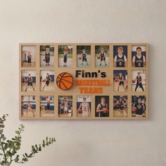 Basketball Photo Keepsake | Personalized Sports Memory Frame | Senior Gift for Basketball Player | Custom Picture Display