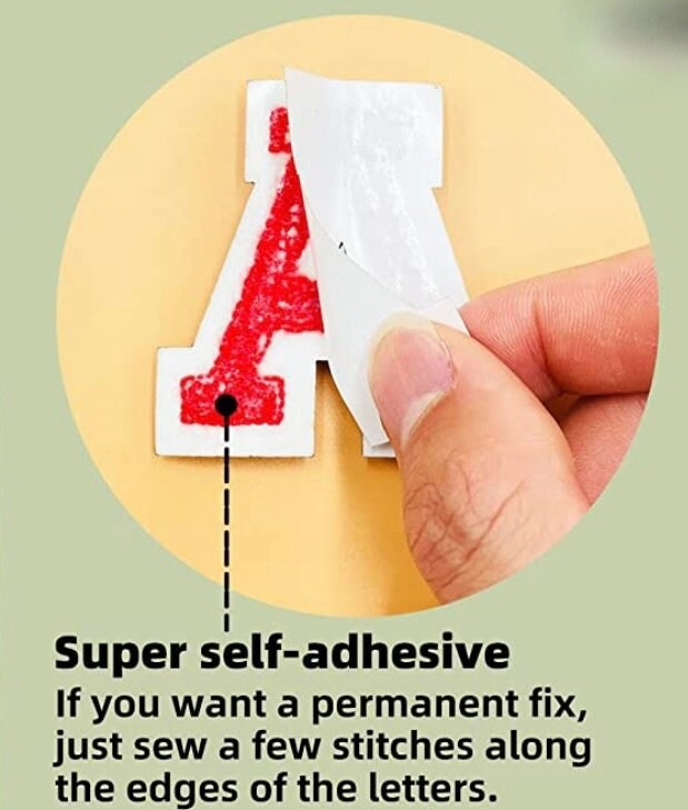 Chenille Letter Red Stick on Chenille Patch Stoney Clover Lane Etsy