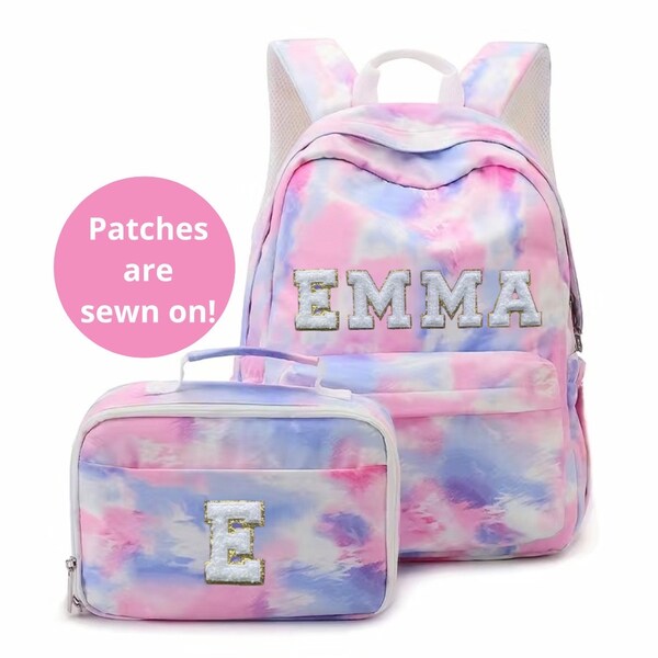 personalized gift for girl backpack chenille patch custom backpack for school preschool backpack set birthday gift for little girl