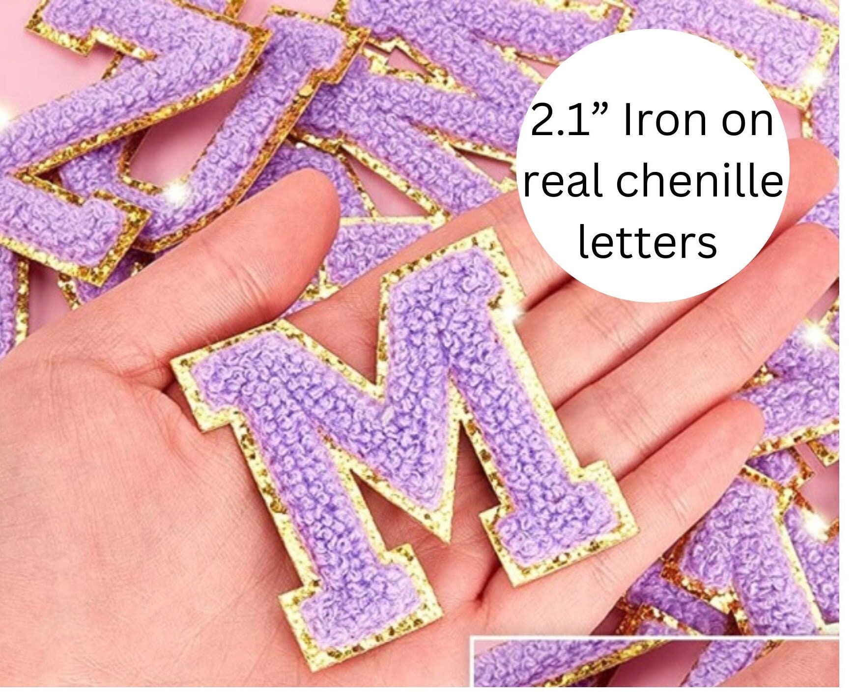Iron on Purple Chenille Letter Iron on Stoney Clover Lane Etsy