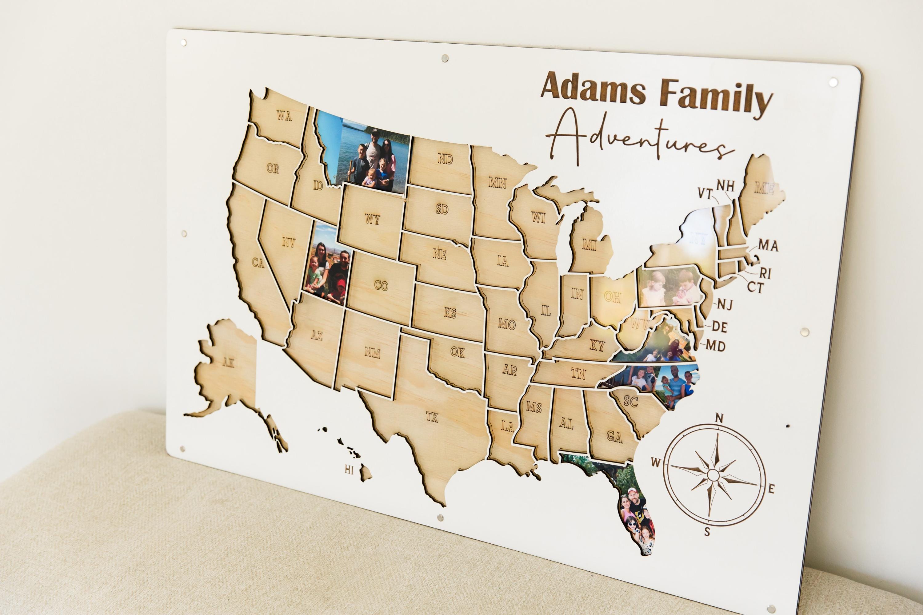 Photo Travel Map Personalized Usa Trip Picture Keepsake 50 States