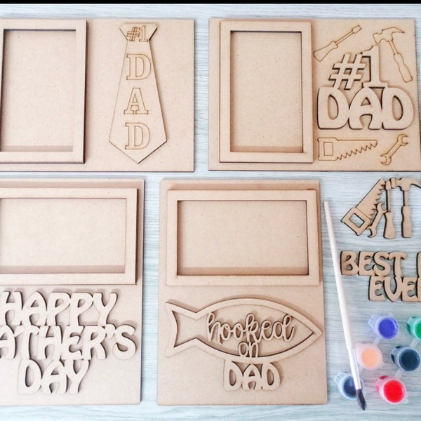 Father’s Day gift paint your own photo frame for dad picture frame for kids craft for dad gift for Father’s Day personalized gift