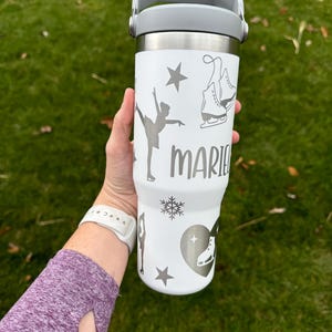 Ice Skating Tumbler Figure Skating Water Bottle for Girl Laser Engraved ...
