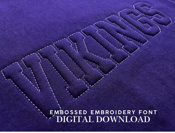 Varsity Embossed Embroidery Font, Embossed Foam Lettering, Digital Download, DST and PES embroidery 3d puff letters