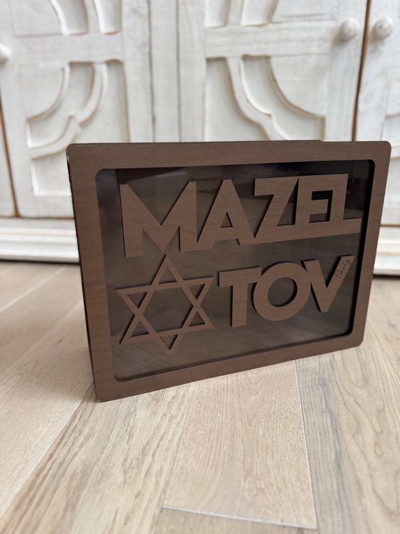 Boîte à cartes Bar Mitzvah, décoration de table Mazel Tov, porte-cartes juif Bat Mitzvah, décoration étoile de David pour la célébration du 13e anniversaire image 5