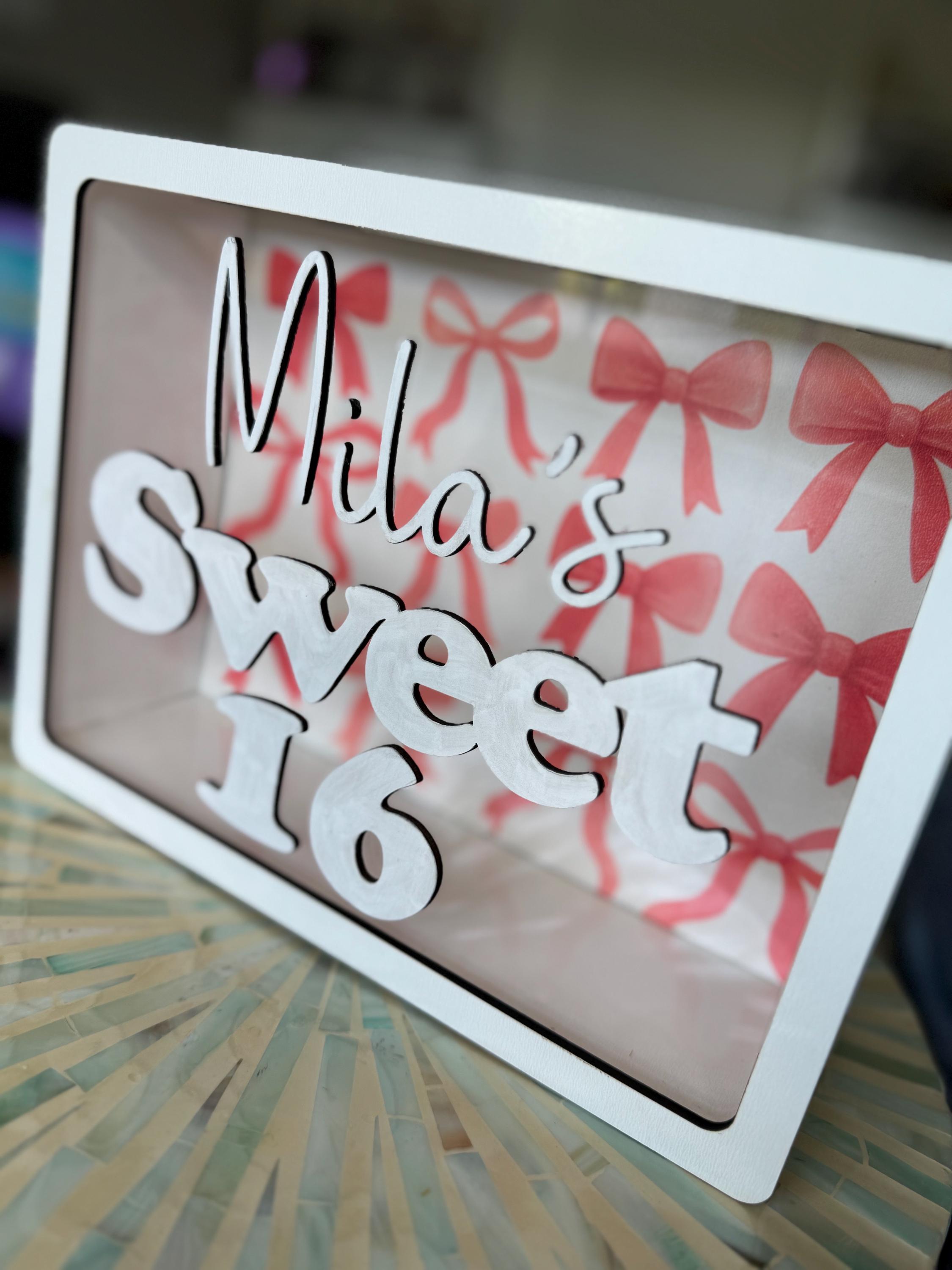 Sweet 16 Birthday Card Box for Party Table Personalized Decor for Teen ...