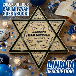Boîte à cartes Bar Mitzvah, décoration de table Mazel Tov, porte-cartes juif Bat Mitzvah, décoration étoile de David pour la célébration du 13e anniversaire image 6