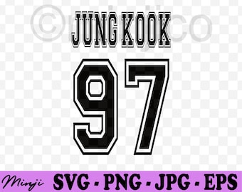 BTS Jeon Jungkook Varsity Shirt Design JK 97 - Svg Png Jpg