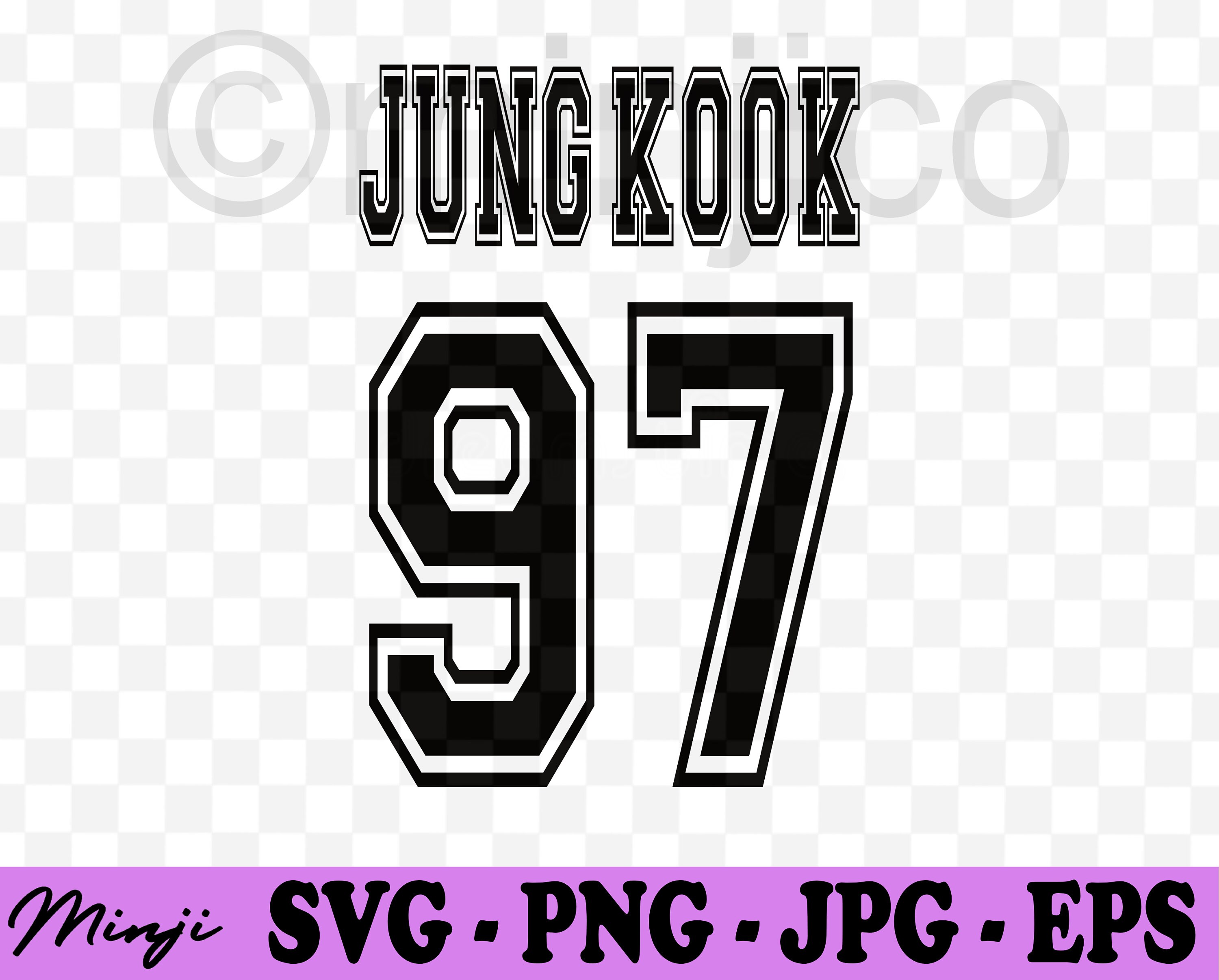 BTS Jeon Jungkook Varsity Shirt Design JK 97 - Svg Png Jpg