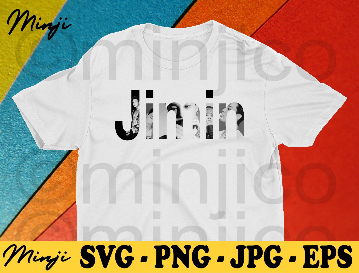 BTS Jimin Name Design SVG PNG Jpeg Downloadable File - Cricut