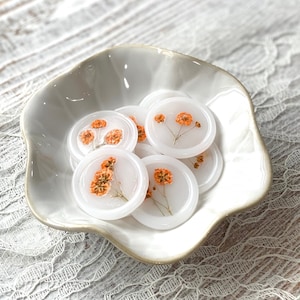 Wax Seal Stickers- Wedding Invitation Wax Seals- Dried Flower Wax Seals- Orange Baby’s Breath Wax Seals- Orange Flower Wax Seals- Boho Theme