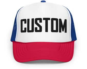 Personalized Custom Embroidered Foam Trucker Hat Custom Snapback Hat Airport Code Area Code Zip Code Real Estate Hat Hat Initials Hat