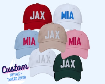 Personalisierte benutzerdefinierte Flughafen-Code-Vorwahl Postleitzahl gestickte Papa Hut Real Objekte Hut Stadt Code Hut Initialen Hut Baseballmütze Strand Hut