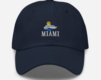 Miami Florida Embroidered Dad Hat Beach Hat Vacation Hats Summer Hat Travel Gifts
