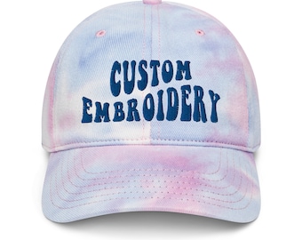 Benutzerdefinierte gestickter Hut Kundenspezifischer Vati-Hut Pastell-Tie Dye Flughafen-Vorwahl Postleitzahl Grundbesitz-Hut Stadt-Code-Hut-Initialen Hut Baseballmütze