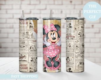 Retro Minnie Mouse 20 oz Skinny Tumbler.