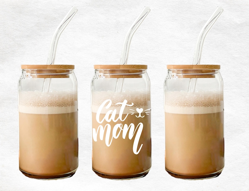 Cat Mom Glass Can