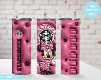 Minnie Mouse tumbler, Disney tumbler, Minnie Mouse cup, Minnie Mouse drinkware, Cute tumbler, Whimsical tumbler, Disney fan gift.