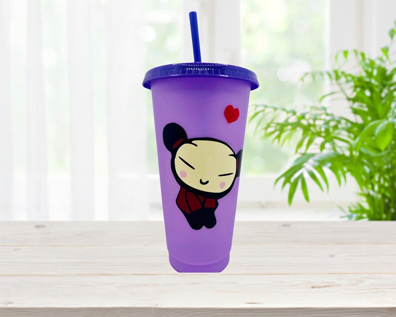 Pucca Plastic Cup Pucca Gift Plastic Cup Cute Design Etsy