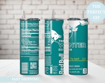 Green Energy Drink Inspired 20oz Skinny Tumbler — Custom Drinkware with Reusable Straw