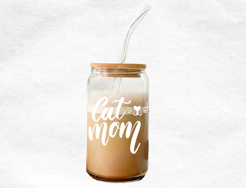 Cat Mom Glass Can - Thumbnail 3