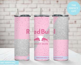 Pink Red Bull 20oz Tumbler, Insulated Stainless Steel Cup