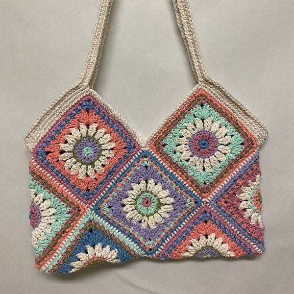 Granny Square Crochet Bag Etsy