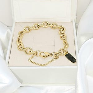 The Aurelia, Gold bracelet, chunky link bracelet, gold bracelet, 14k gold plated bracelet