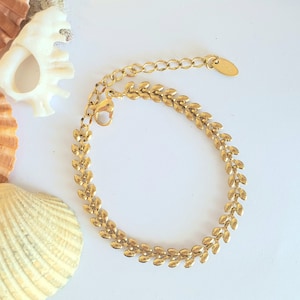 Embrace bracelet,  olive leaf bracelet, 14k gold bracelet, gold bracelet, bracelet, gift for her, gift for mum