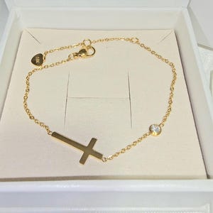 Faith/Gold bracelet/14k gold bracelet/cross bracelet, religious bracelet