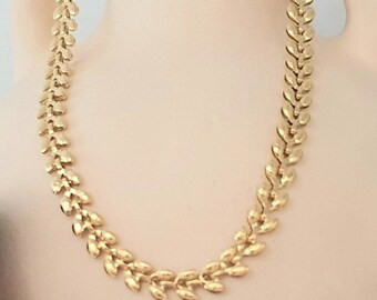 18k Gold Olive Leaf Necklace, Tarnish Free