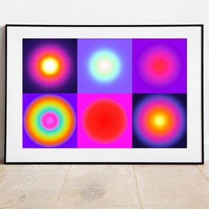 LUMEN8NL colorful patchwork pink-red-purple aura wall art