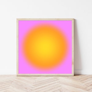 LUMEN8NL CIRCLE Gradient Aura Poster amarillo-naranja-rosa de gran tamaño digital jpg descargar arte de computadora