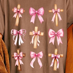 Jesus Cross Pink Bow PNG: Coquette Christian Design (Digital Download)