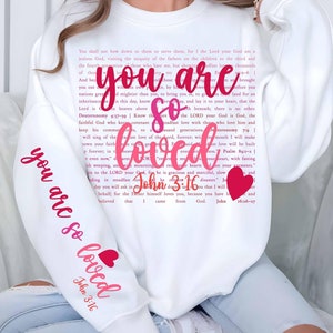 You are so Loved Valentine's Heart PNG SVG, Christian PNG, Valentine Jesus Love png svg, Bible Verse Png Design, Bible Jesus Religious Png