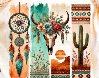 Boho Western Brushstroke PNG, Brushstroke Png, Western PNG, Southwestern Png, Boho Png, Trendy Png, Paint Stroke PNG, Digital Download