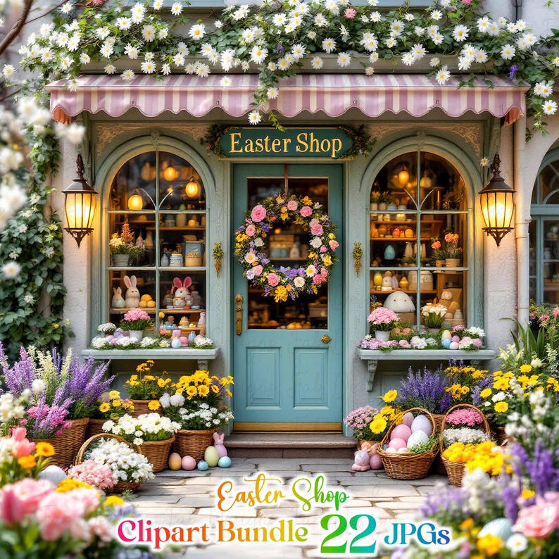 22 Easter Shop Clipart Watercolor Jpgs Junk Journaling, Scrapbooking ...