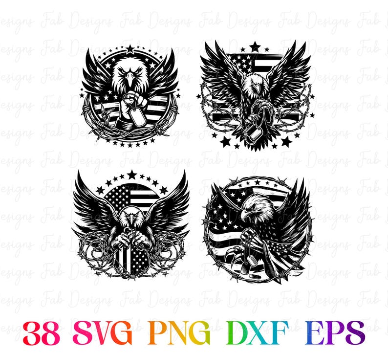 40 American Flag Eagle SVG, 4th of July SVG Bundle, Patriotic SVG ...